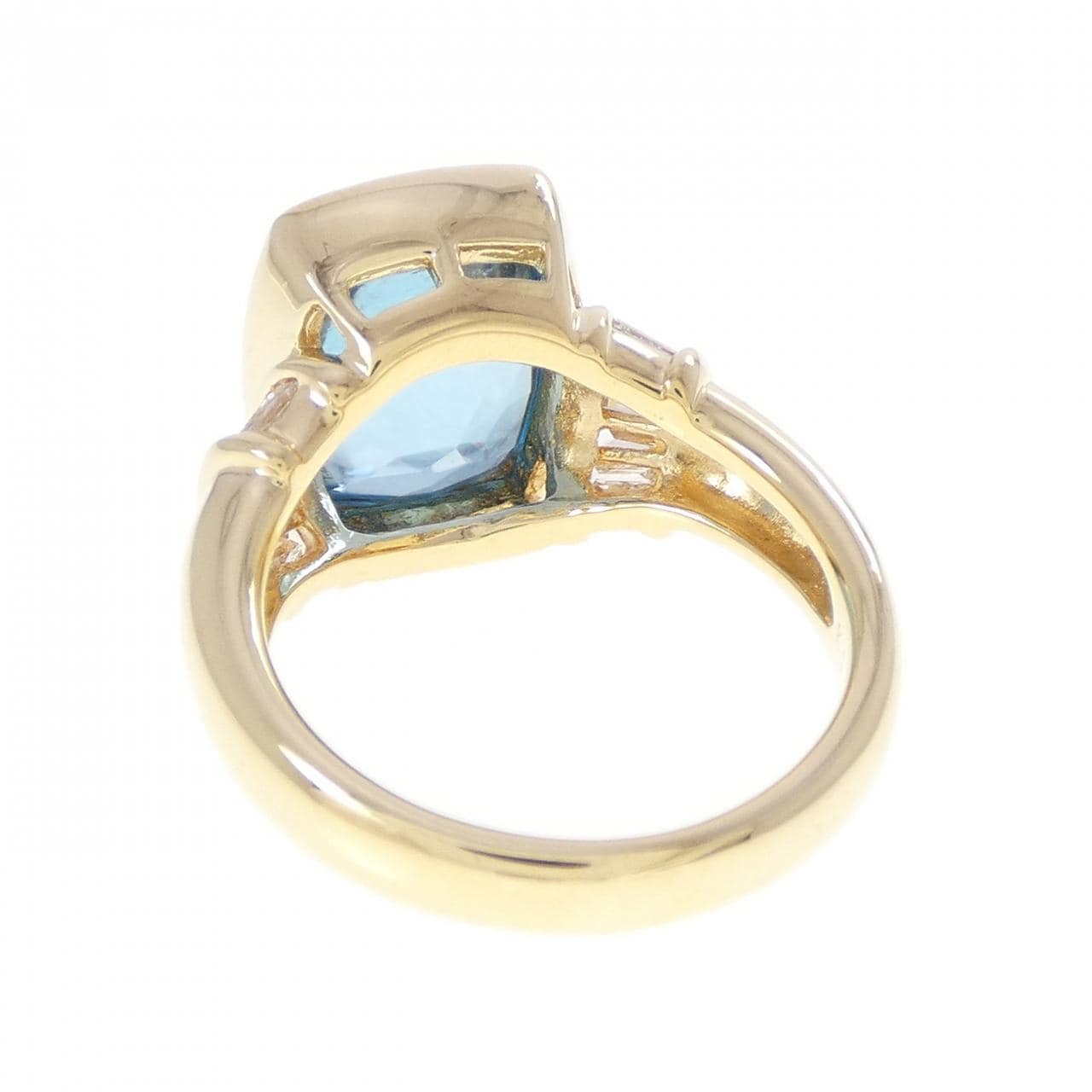K18YG ブルートパーズ リング 7.54CT