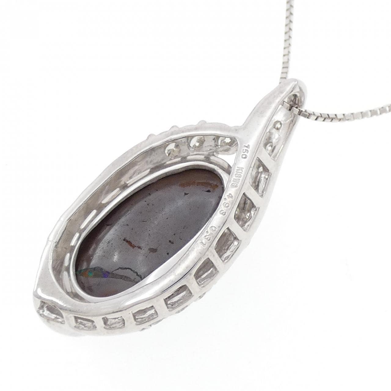 K18WG ボルダーオパール ネックレス 4.93CT