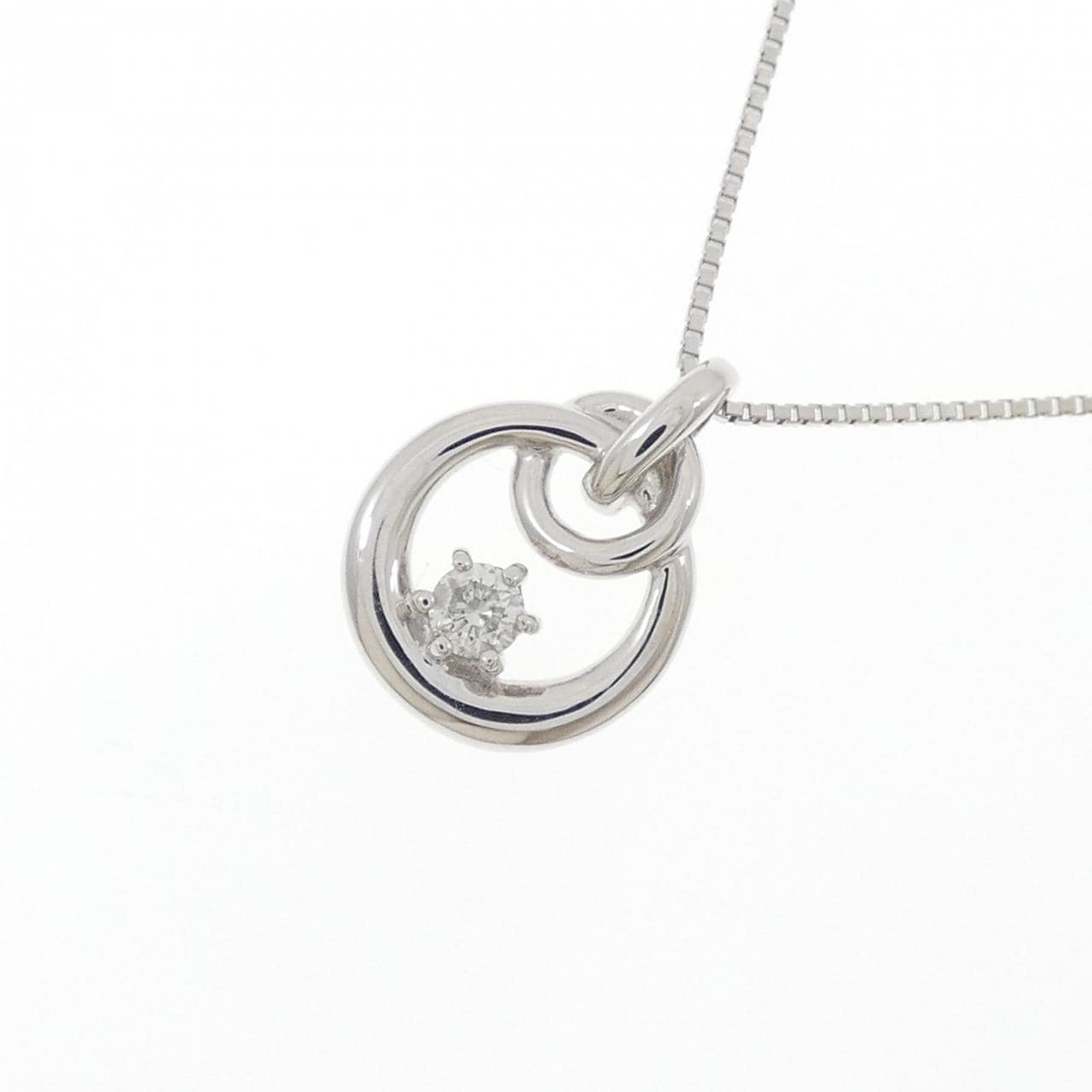 K18WG ダイヤモンド ネックレス 0.10CT