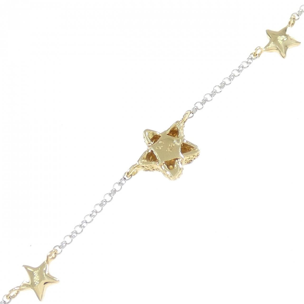 K18YG/K18WG スター ダイヤモンド ブレスレット 0.1CT