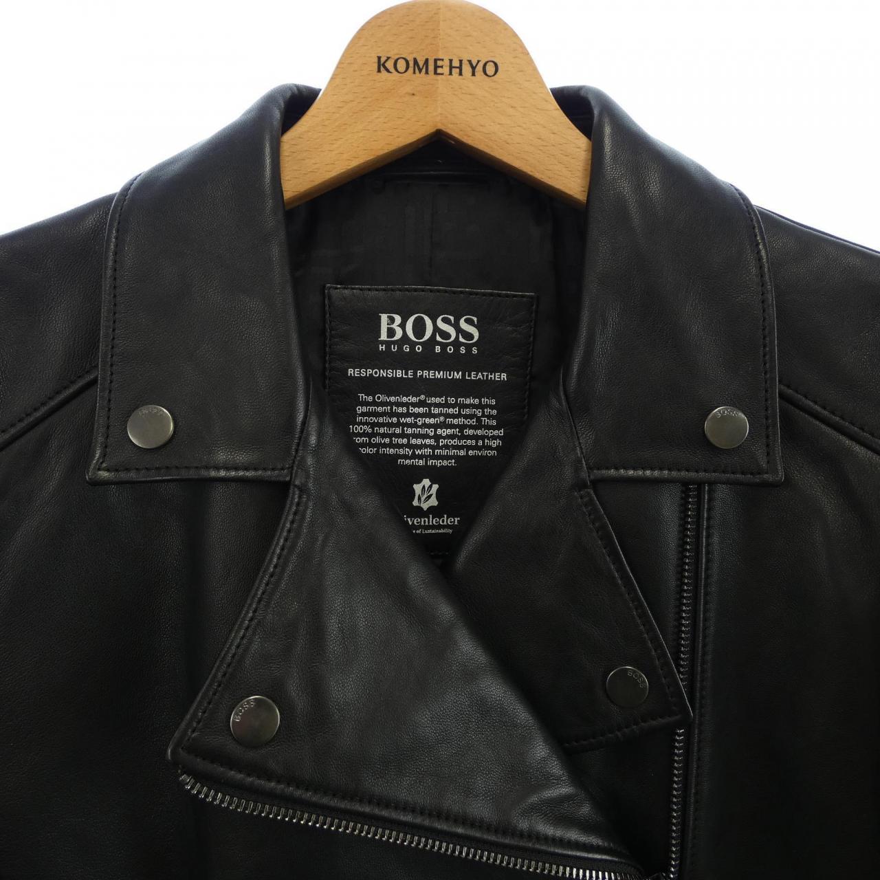 ヒューゴボス HUGO BOSS レザーライダースジャケット