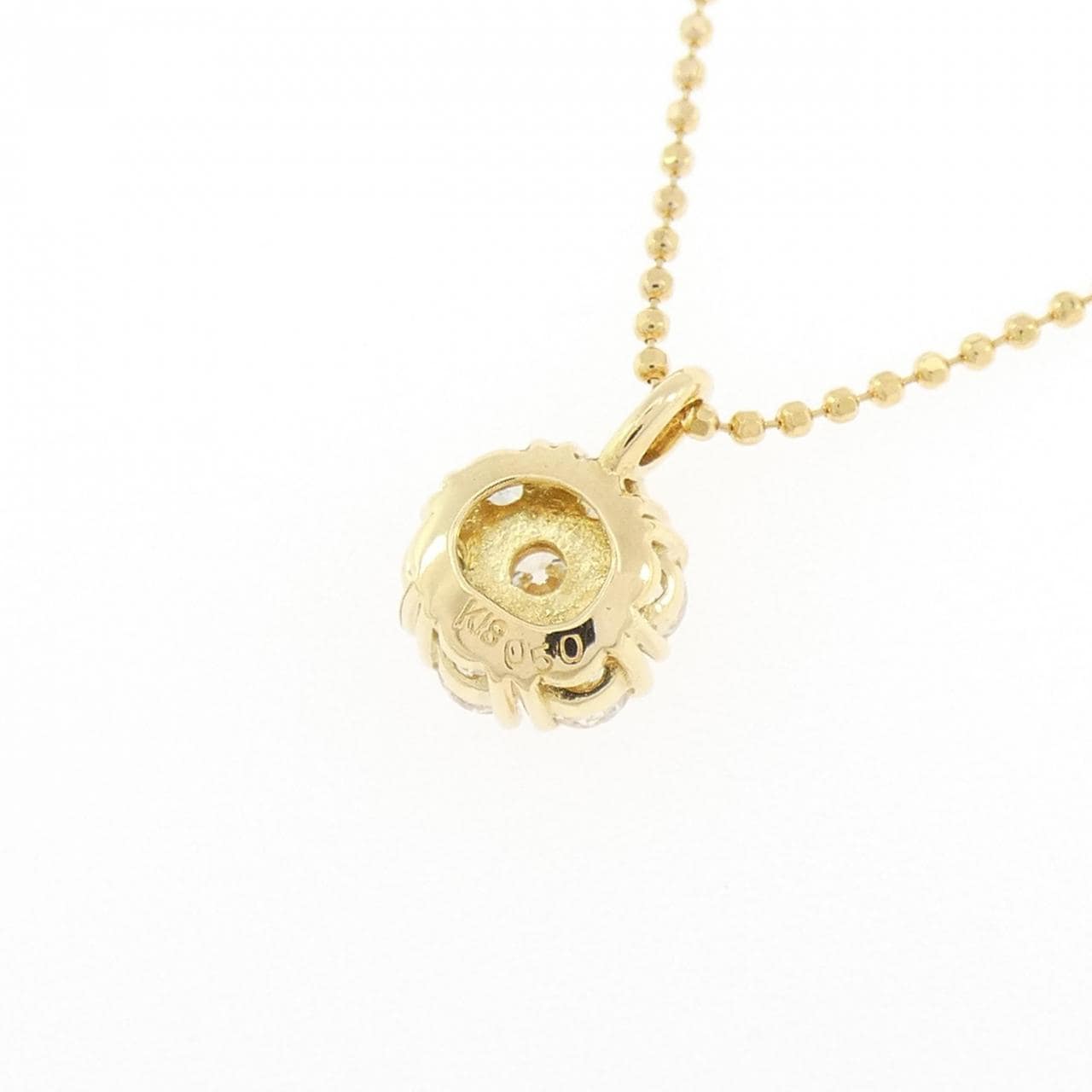 K18YG フラワー ダイヤモンド ネックレス 0.50CT