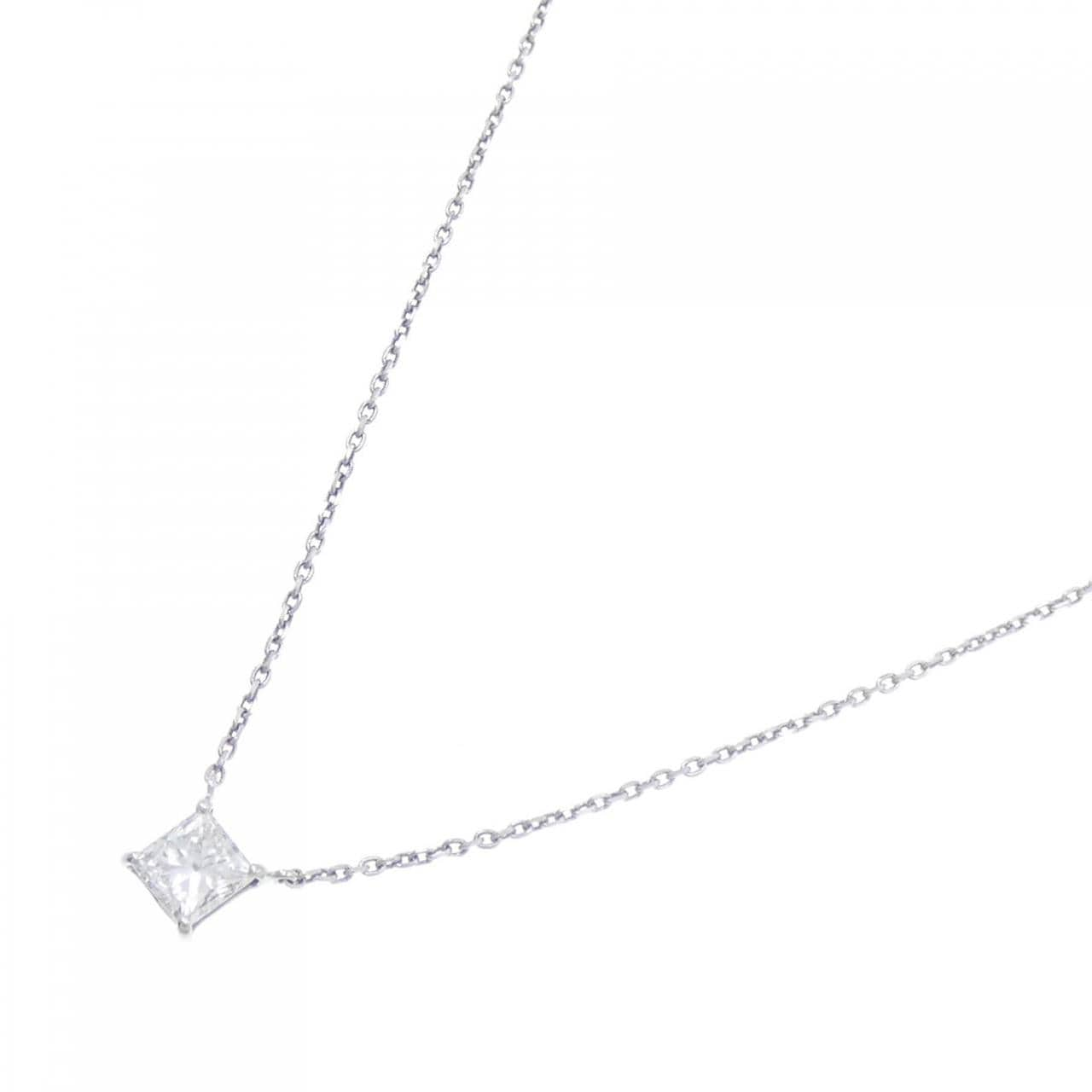 K18WG Diamond Necklace 0.450CT D SI1 Fancy Cut