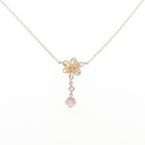 K10PG フラワー ムーンストーン ネックレス