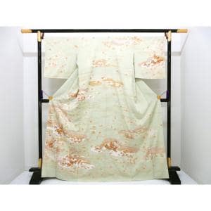 訪問着未使用品 楽天市場】【 中古 】 牛首紬 訪問着 リサイクル着物 正絹 袷
