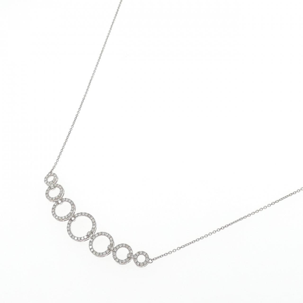 K18WG ダイヤモンド ネックレス 0.85CT