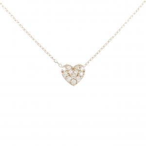 K18PG ハート ダイヤモンド ネックレス 0.10CT