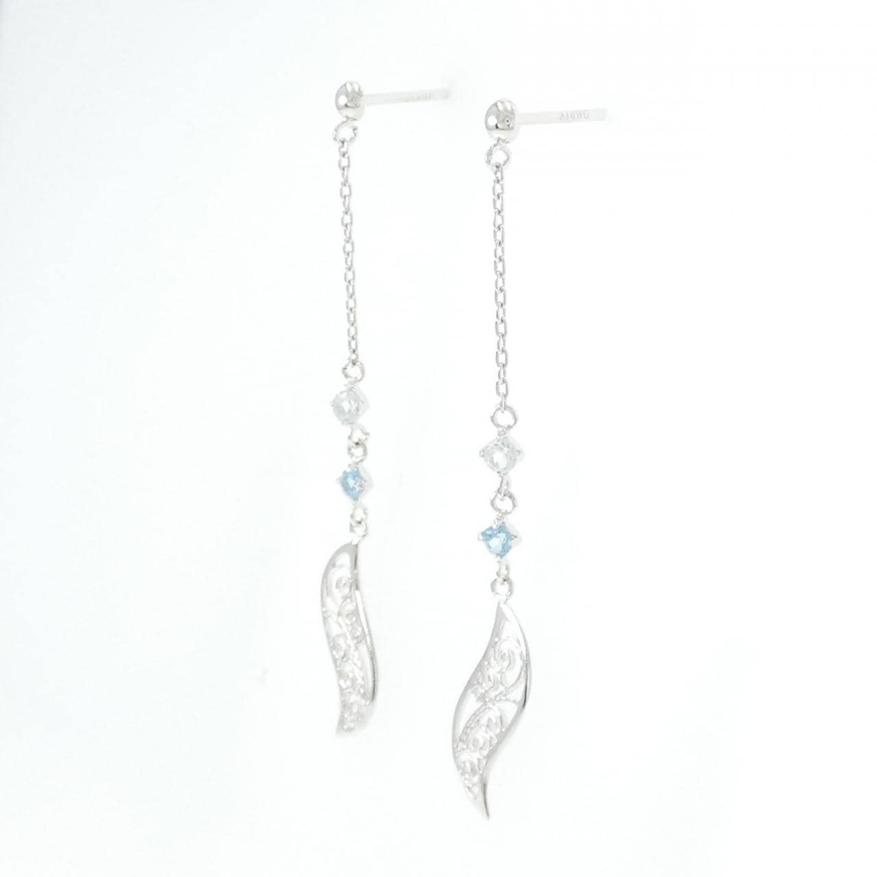 K14WG White Topaz Earrings