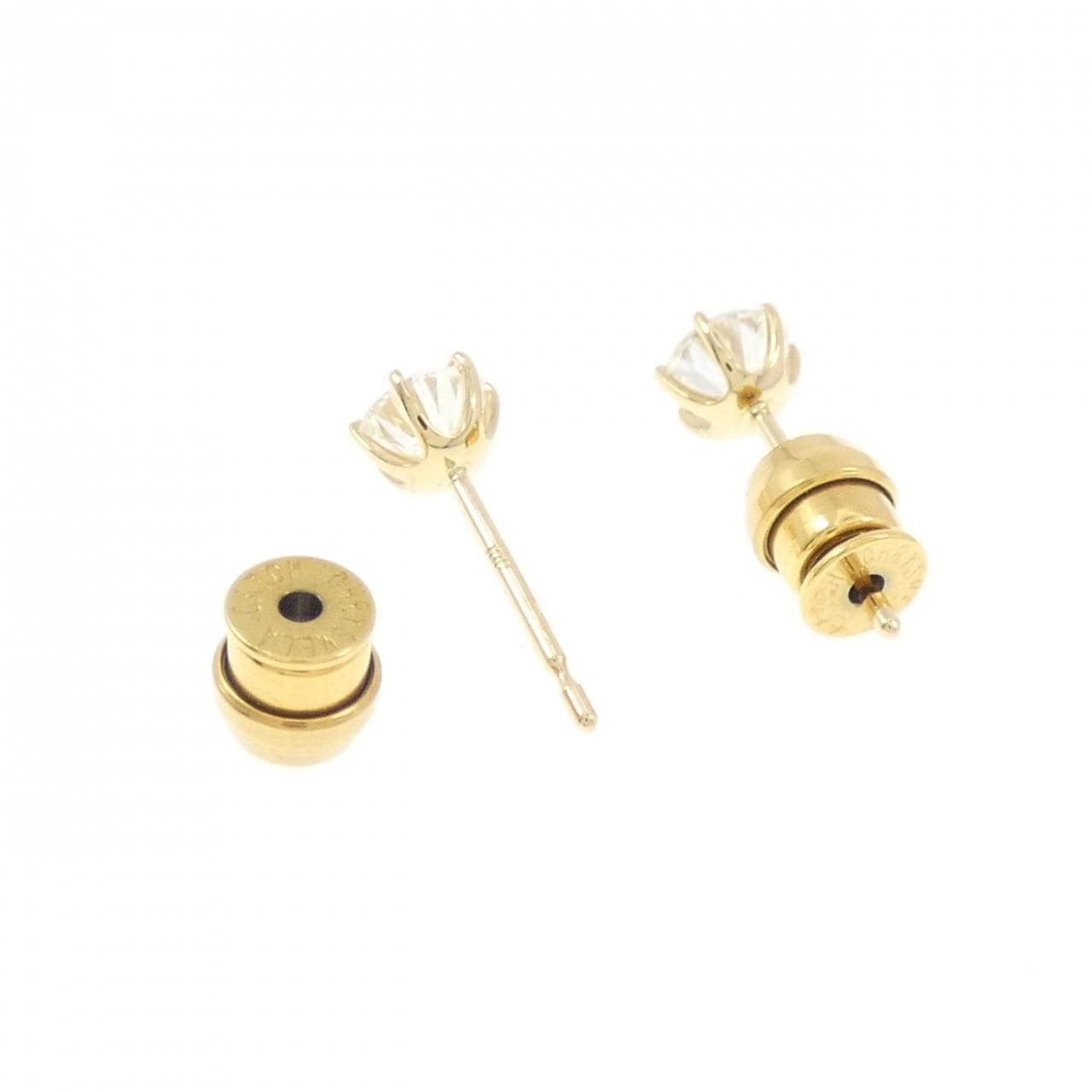 【リメイク】K18YG/ST ダイヤモンド ピアス 0.311CT 0.328CT H SI1 VG-Good