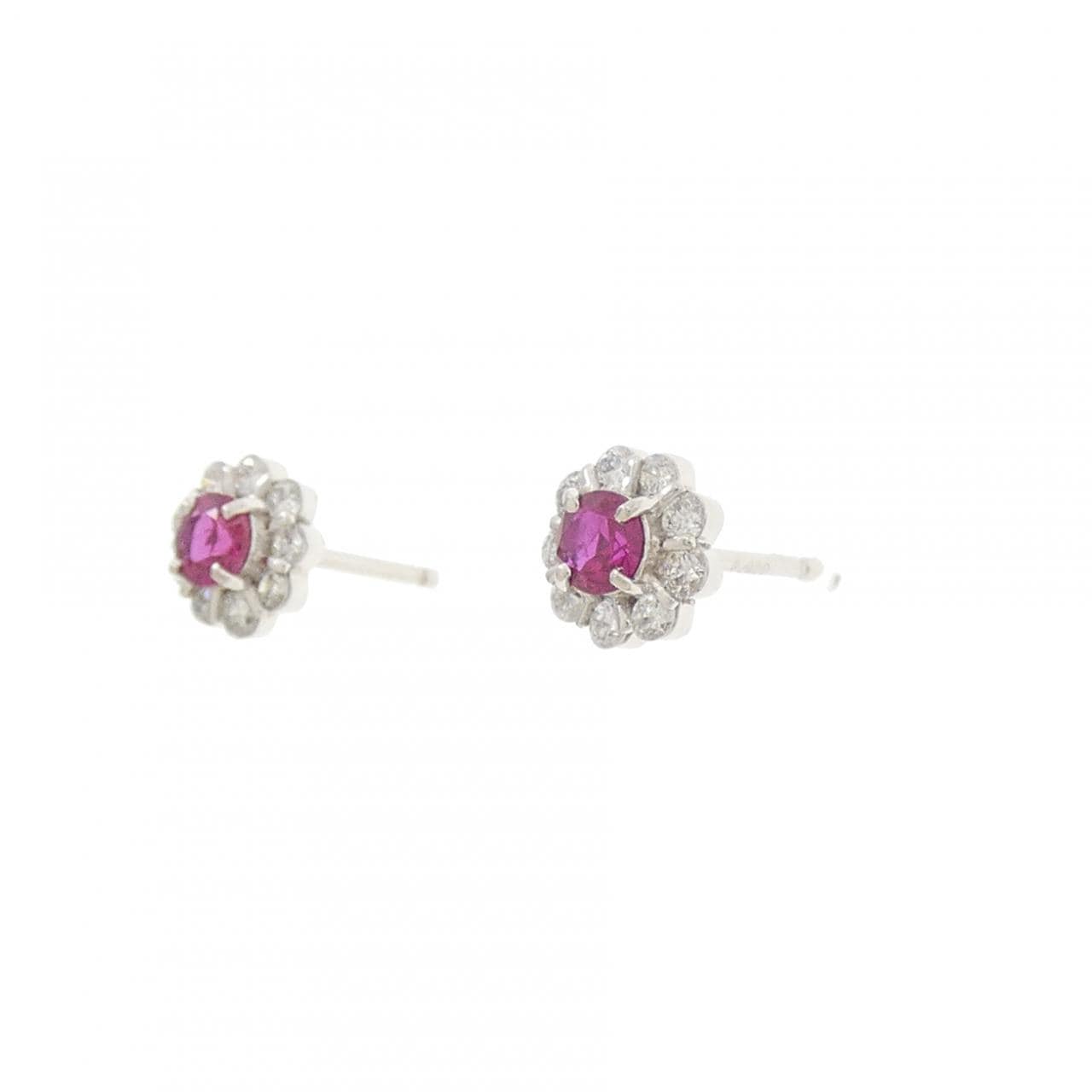 PT900 ルビー ピアス 0.36CT