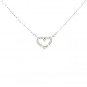 K18WG ハート ダイヤモンド ネックレス 0.2CT