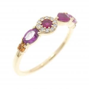 416YG カラーストーン リング