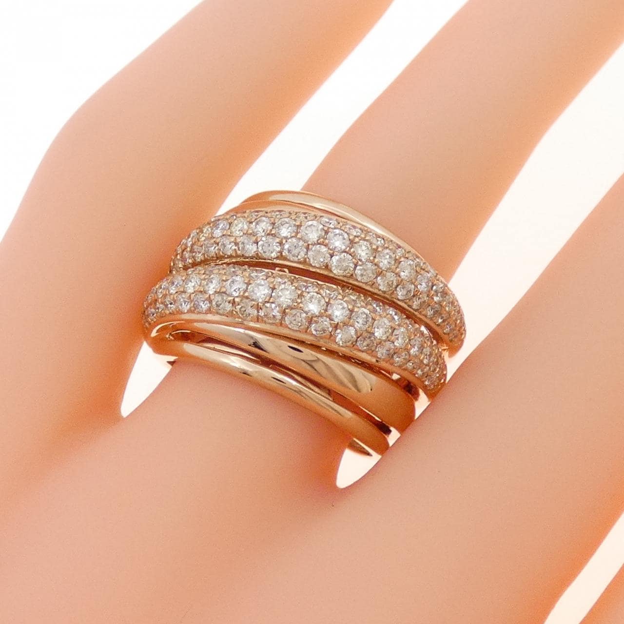 K18PG ダイヤモンド リング 1.62CT