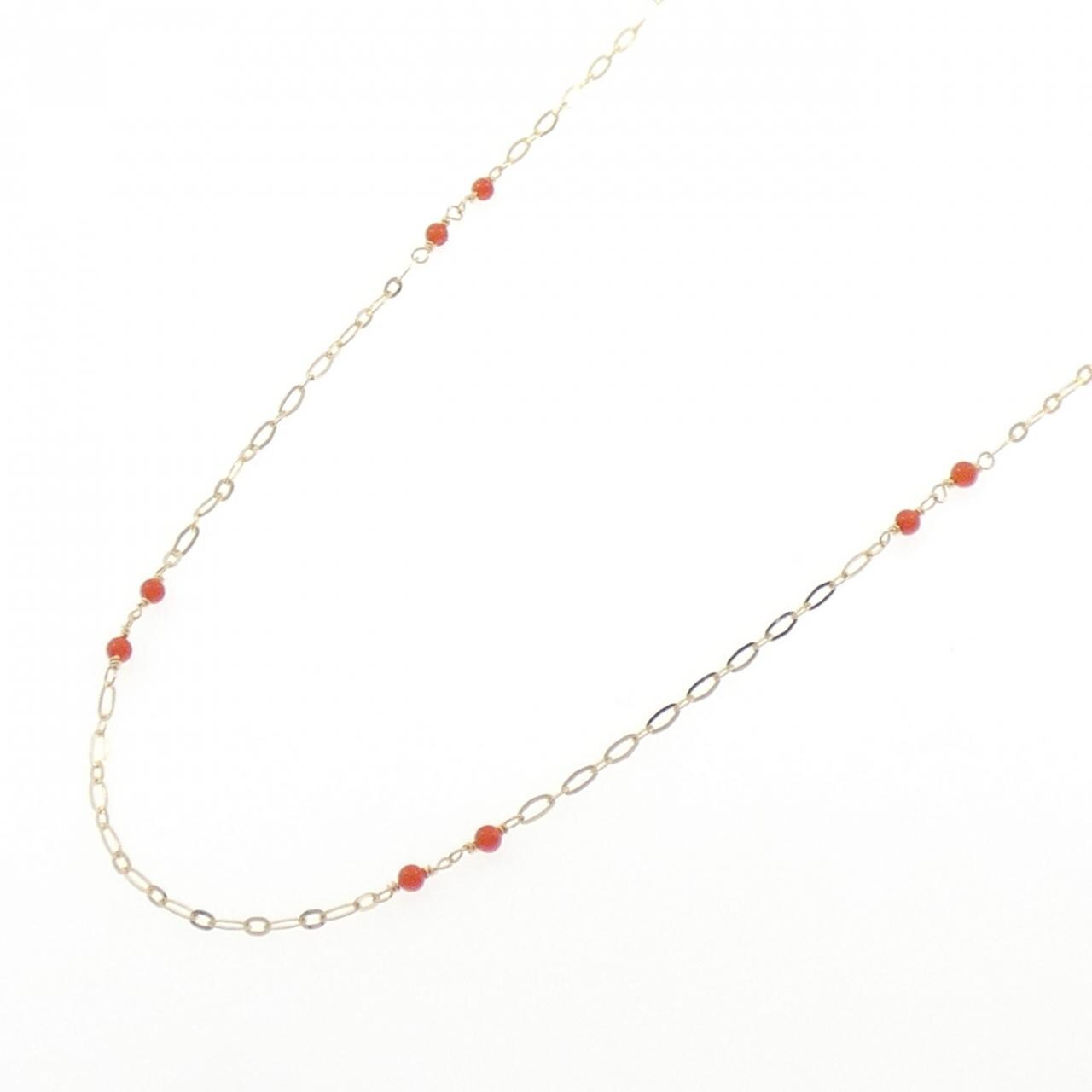 K18YG サンゴ ネックレス