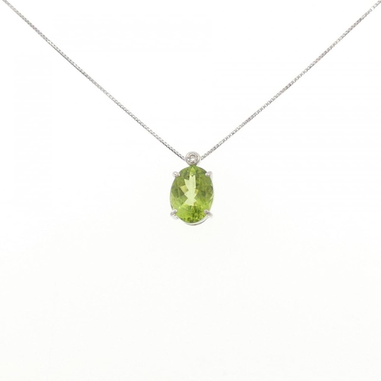 PT900/PT850 ペリドット ネックレス 2.00CT