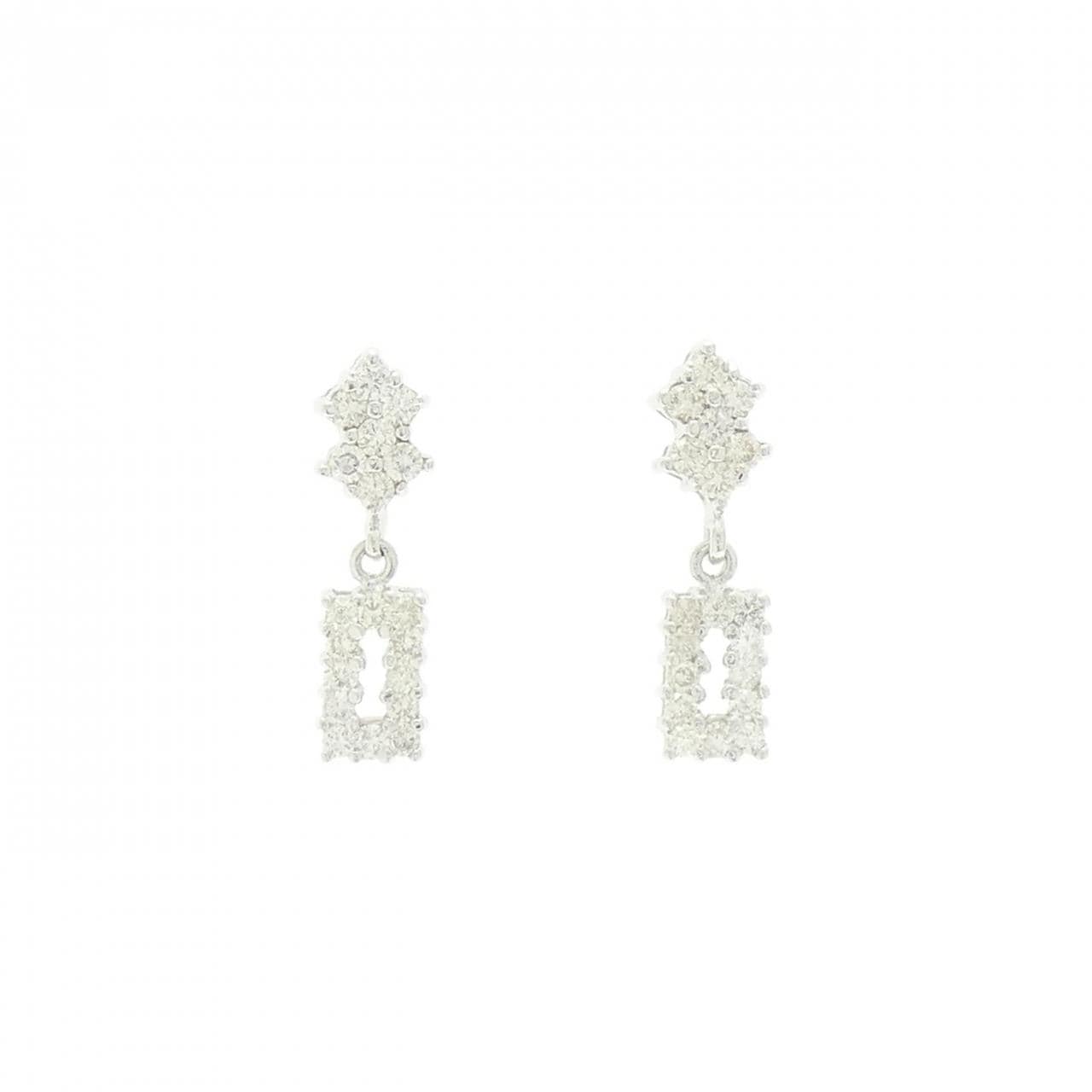 K18WG ダイヤモンド ピアス