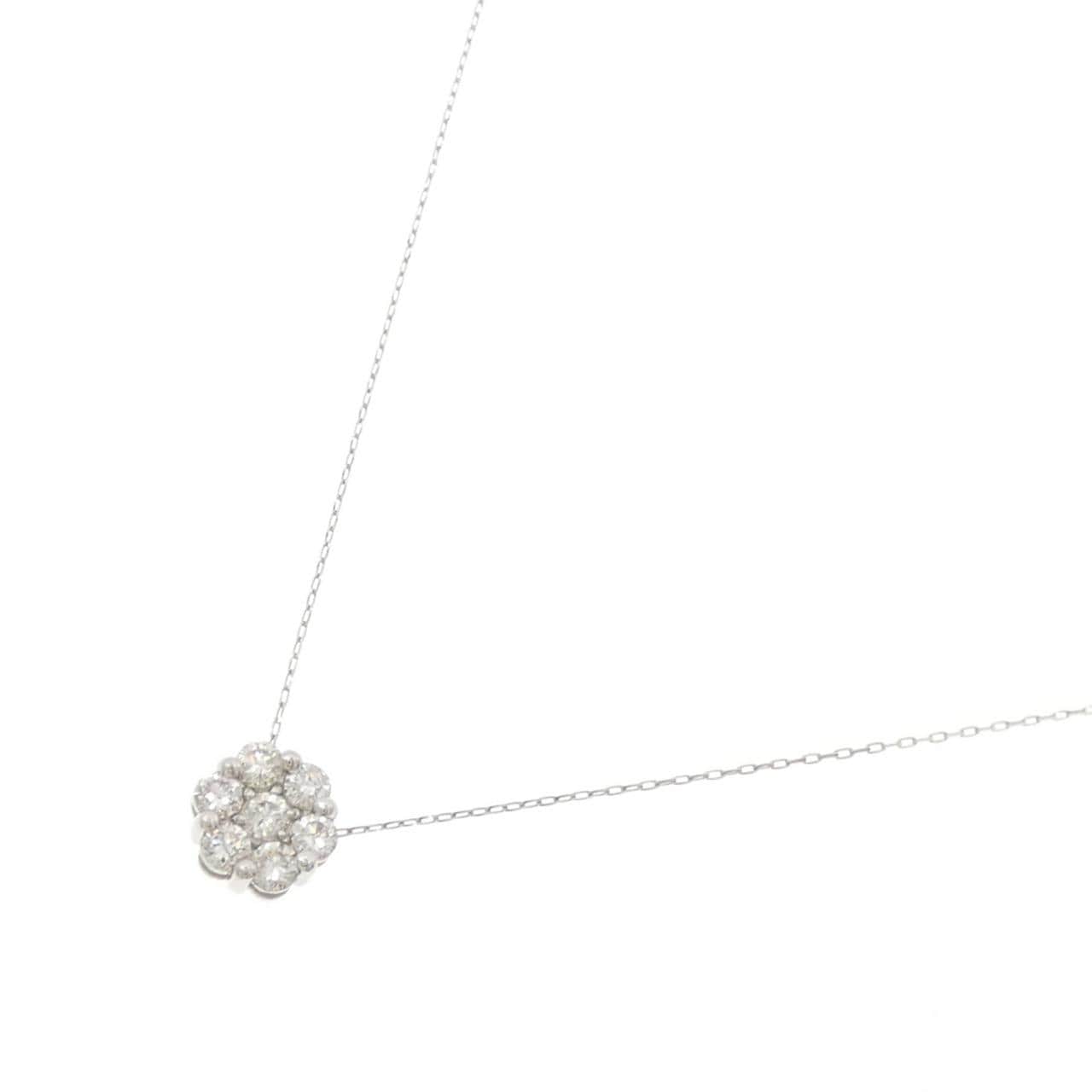 PT950/PT850 フラワー ダイヤモンド ネックレス 0.50CT