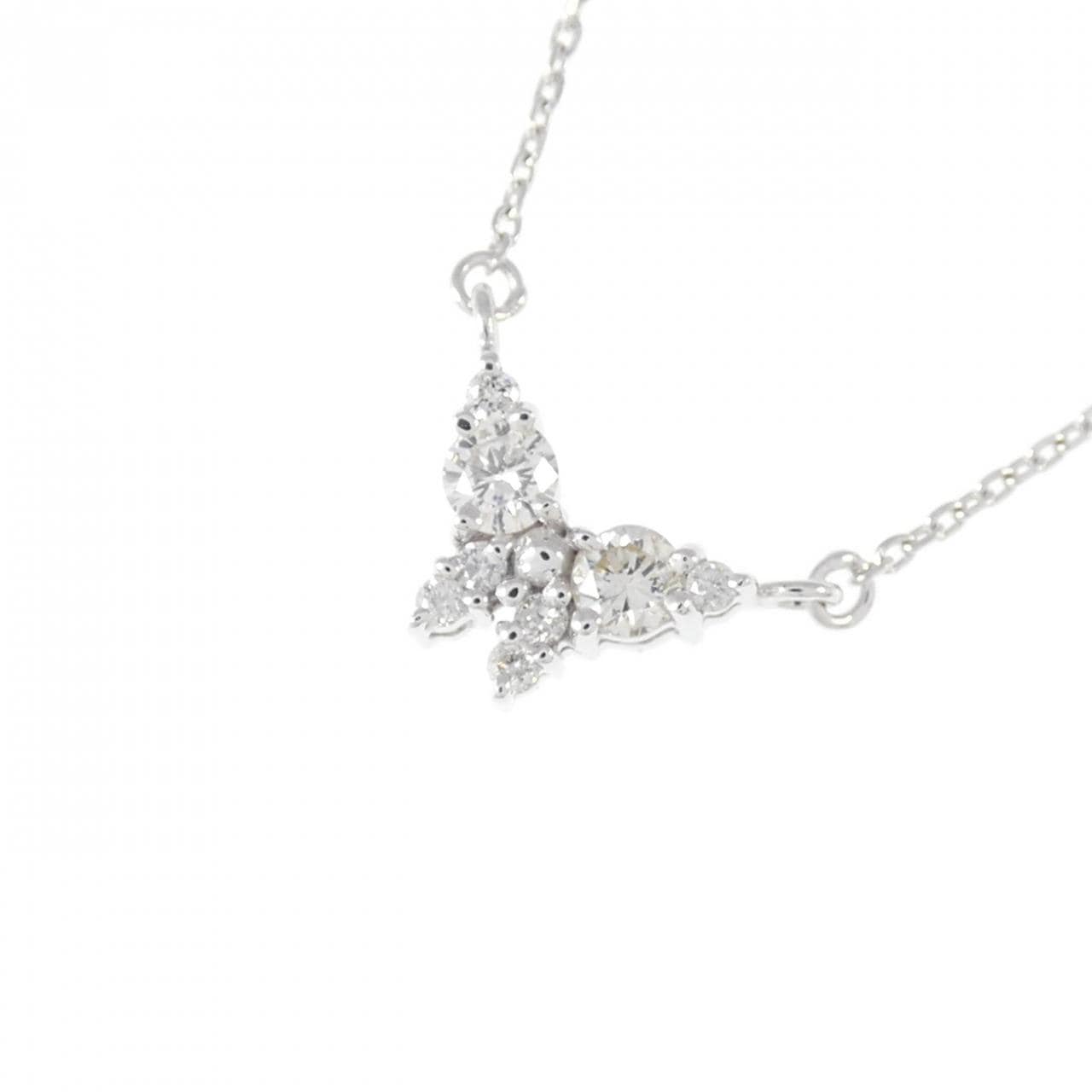 K10WG Butterfly Diamond Necklace 0.18CT