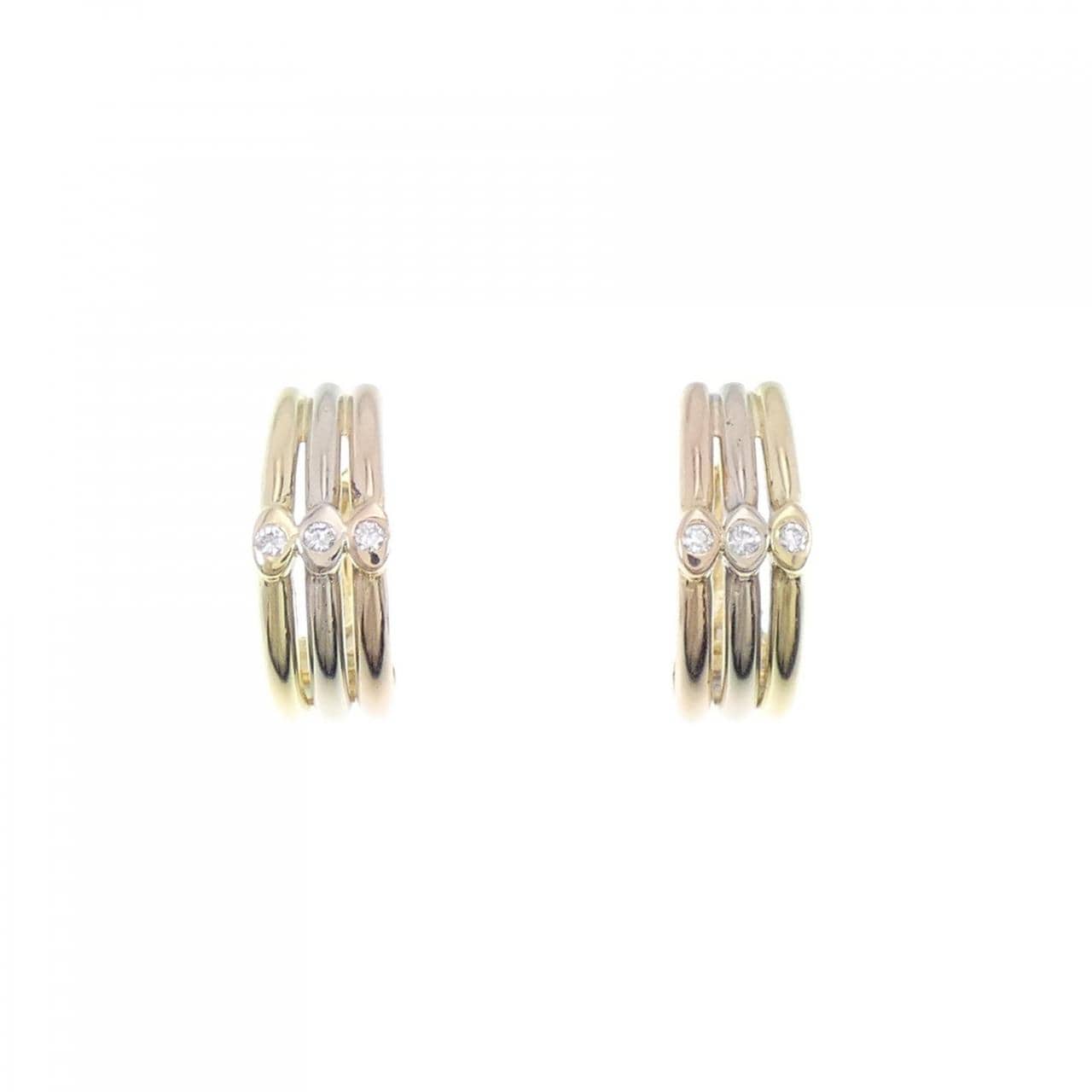 K18 three color Diamond earrings 0.090CT
