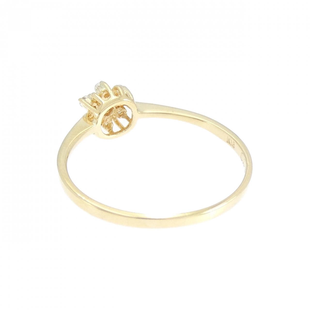 K18YG フラワー ダイヤモンド リング 0.09CT