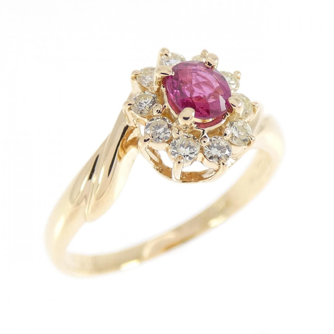 K18YG ルビー リング 0.21CT