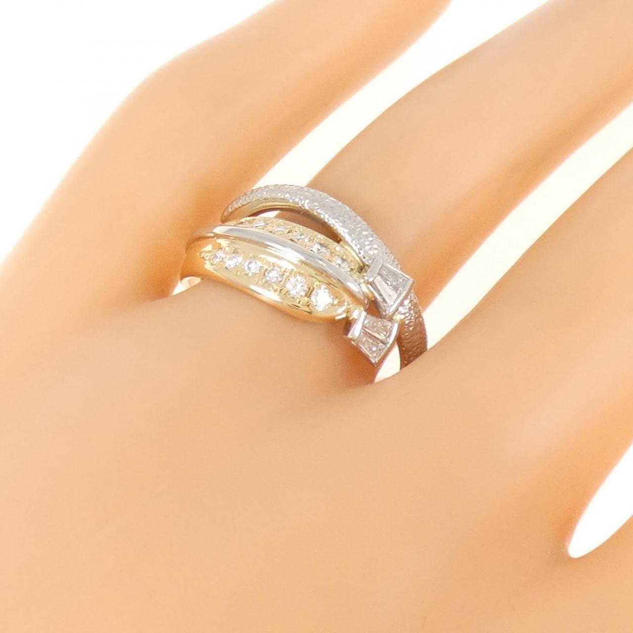 K18YG/PT900 ダイヤモンド リング 0.339CT