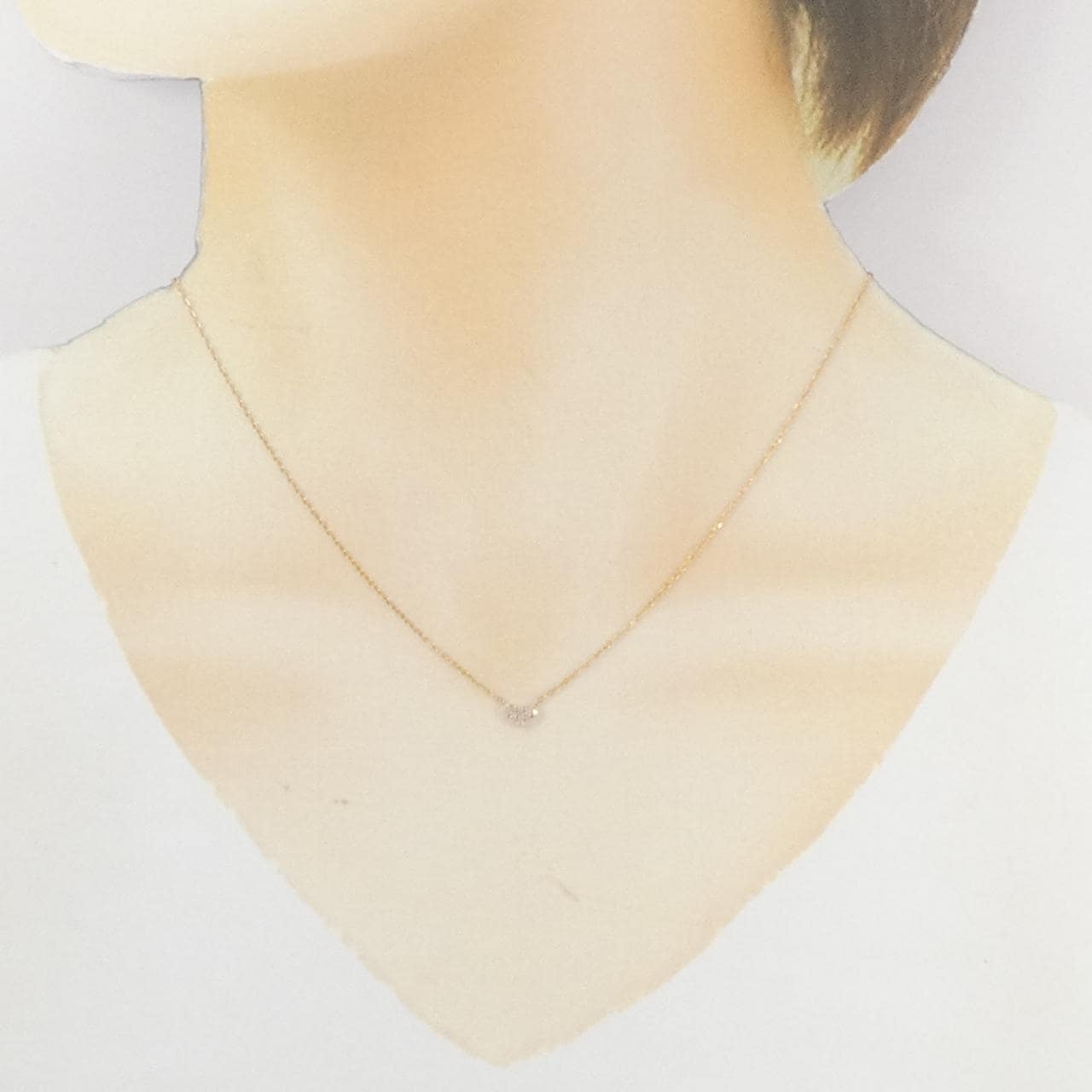 K10PG/K10YG ハート ダイヤモンド ネックレス