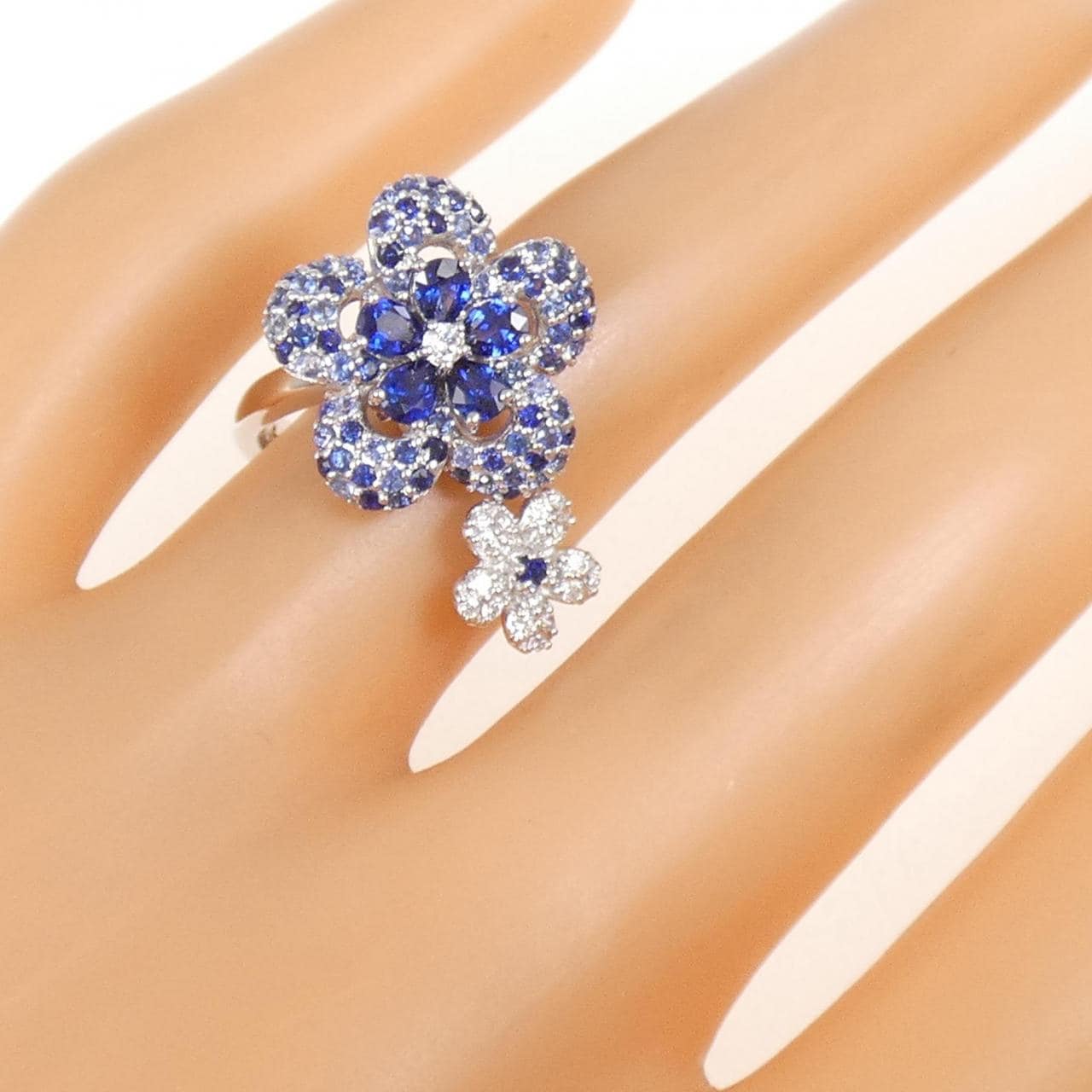ポンテヴェキオ フラワー サファイヤ リング 1.10CT