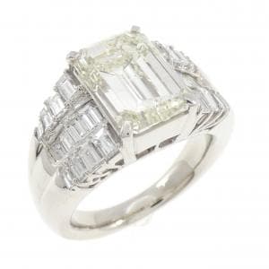 PT900 ダイヤモンド リング 5.021CT M VS2 エメラルドカット