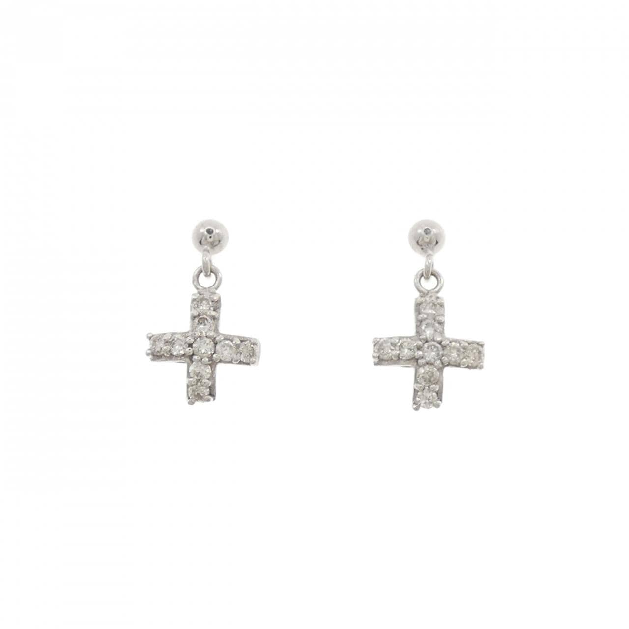K14WG ダイヤモンド ピアス 0.20CT