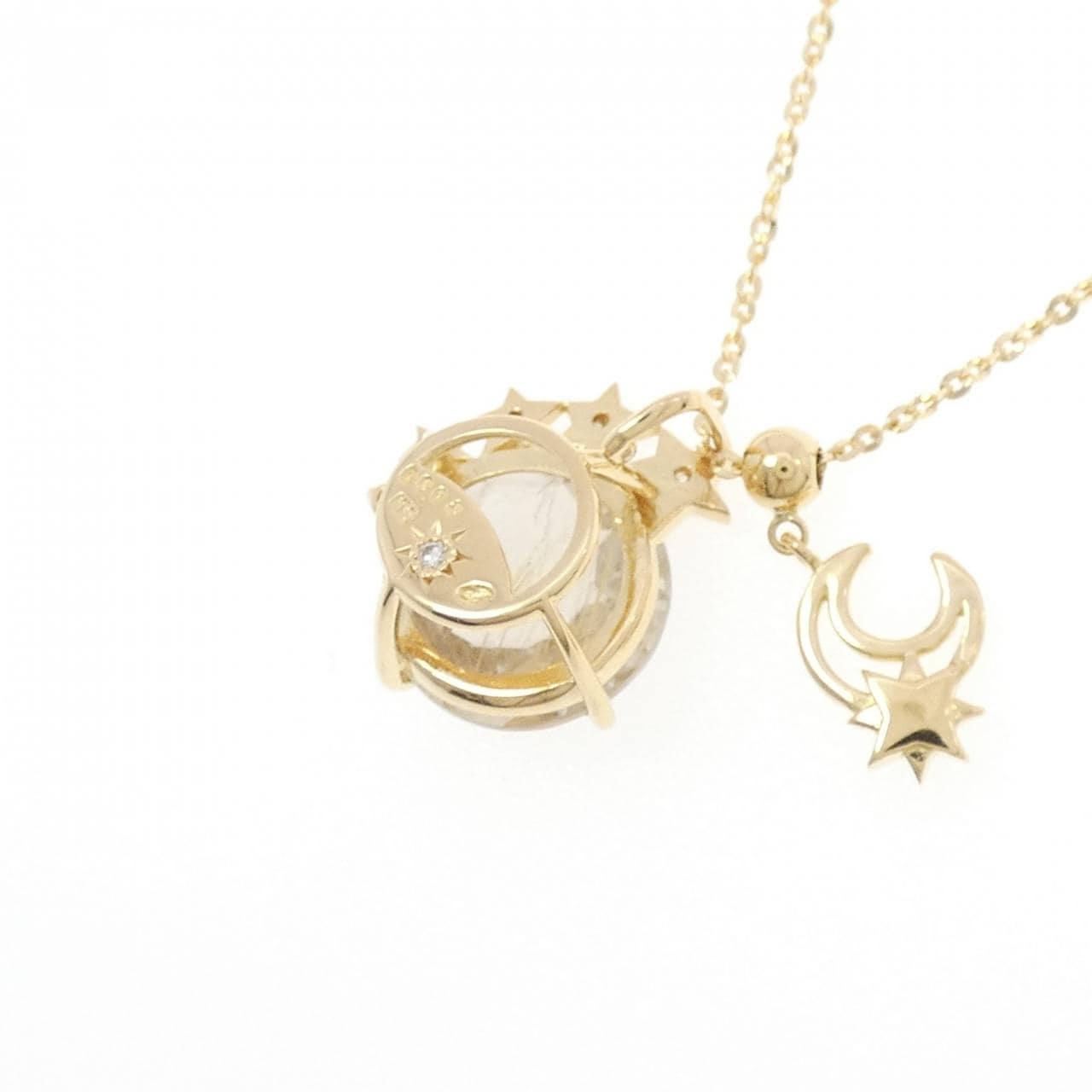 K18YG スター×ムーン ルチルクオーツ ネックレス