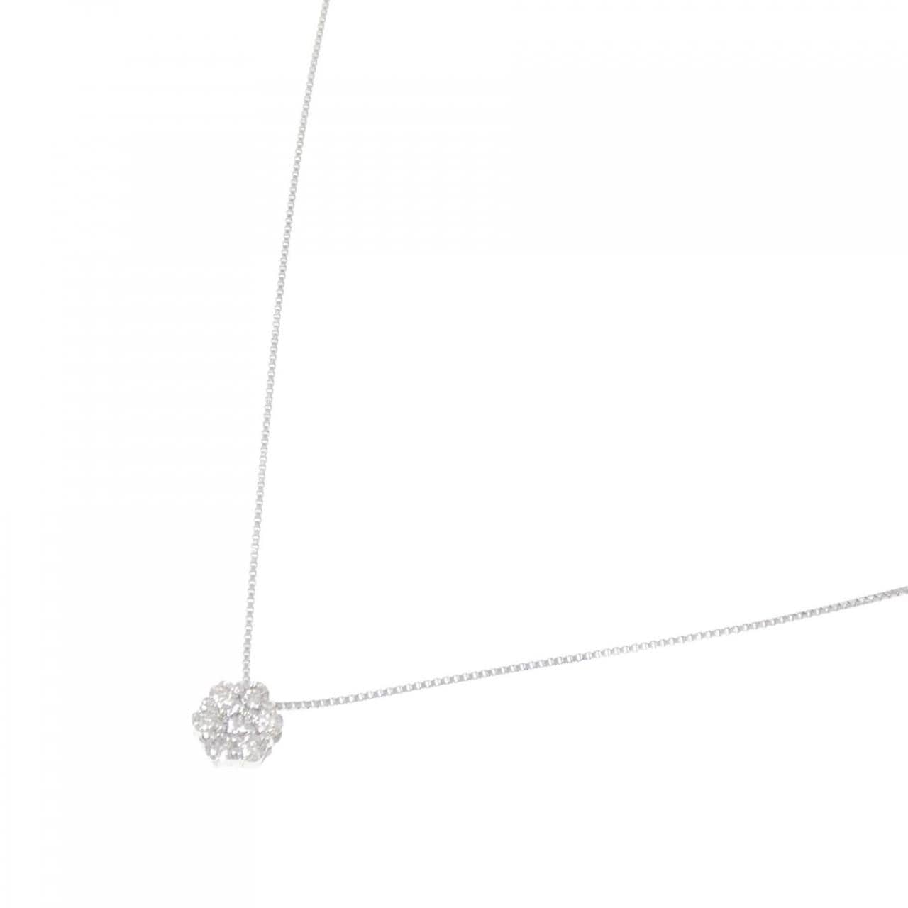 K18WG ダイヤモンド ネックレス 0.22CT