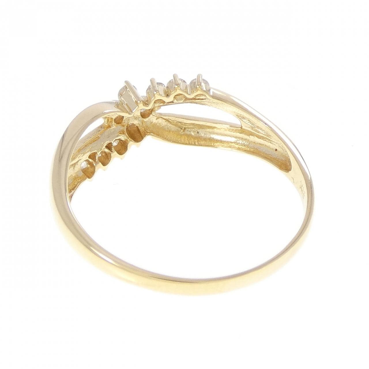 K18YG フラワー ダイヤモンド リング 0.20CT