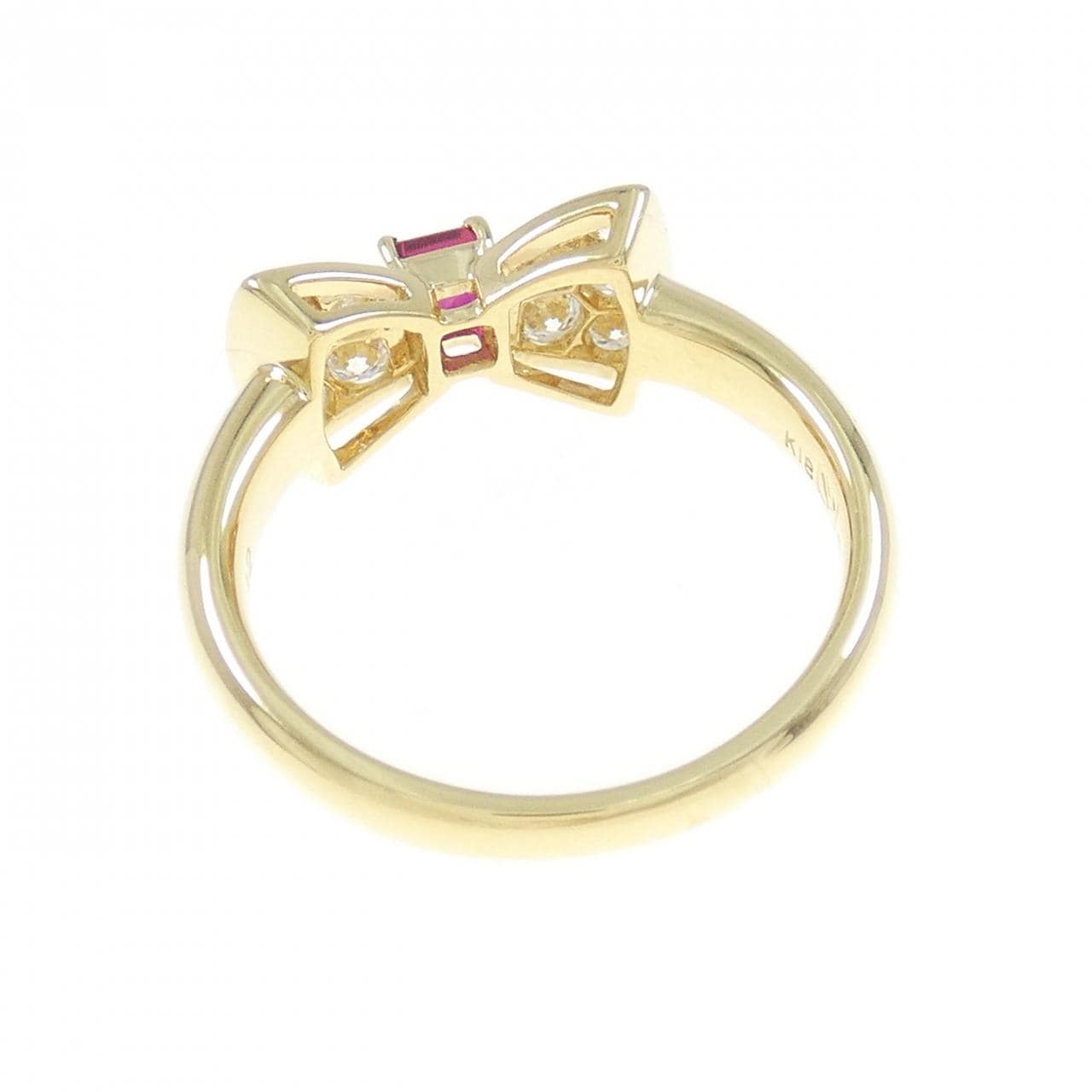 K18YG Ribbon Ruby Ring 0.21CT