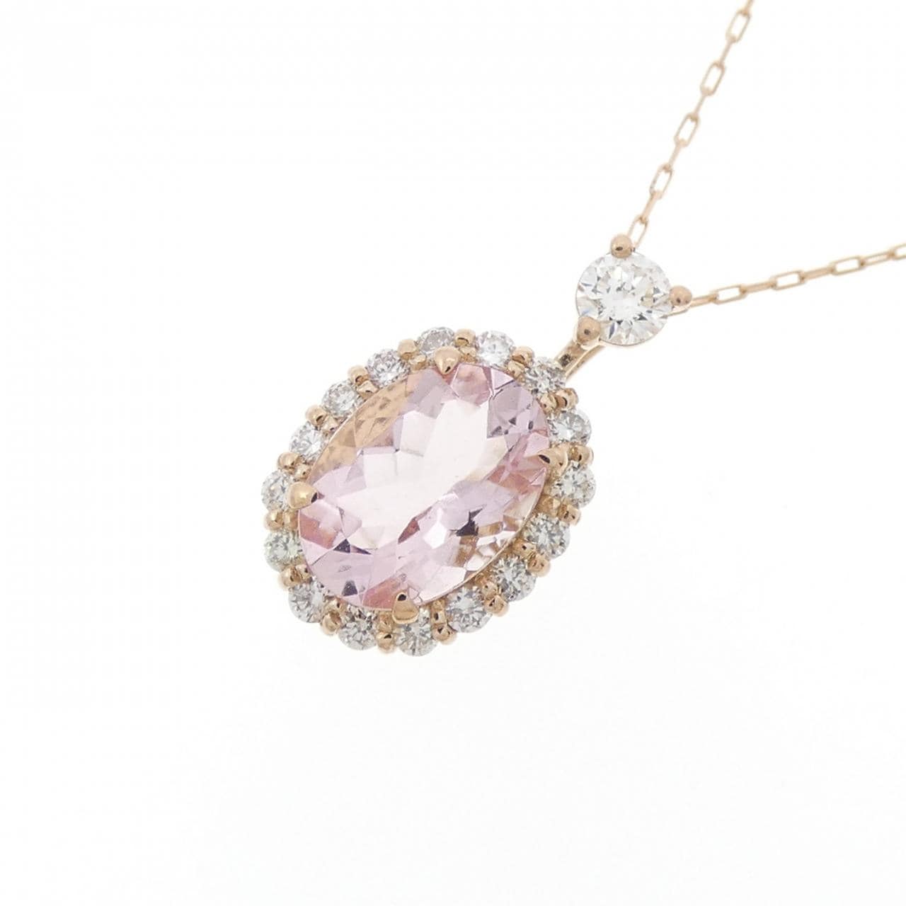 【新品】K18PG モルガナイト ネックレス 0.74CT
