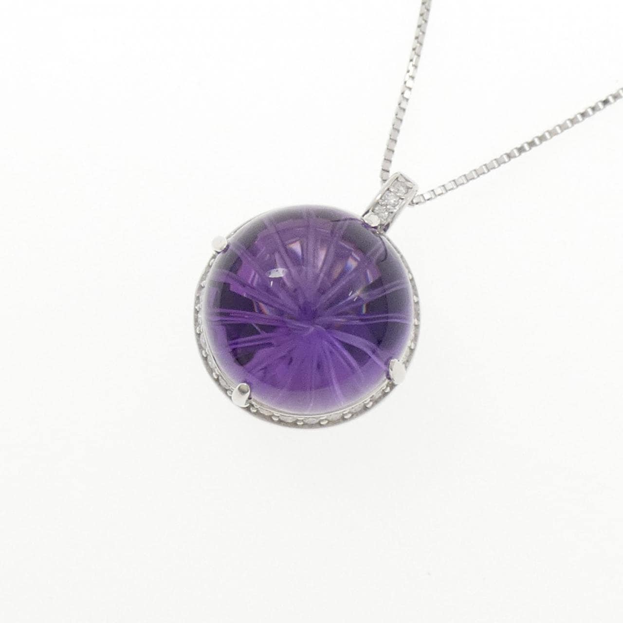 K18WG アメジスト ネックレス 16.96CT