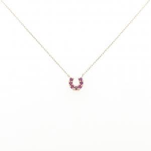 K10YG ホースシュー ルビー ネックレス