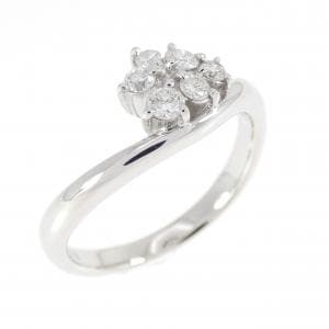 PT900 フラワー ダイヤモンド リング 0.20CT