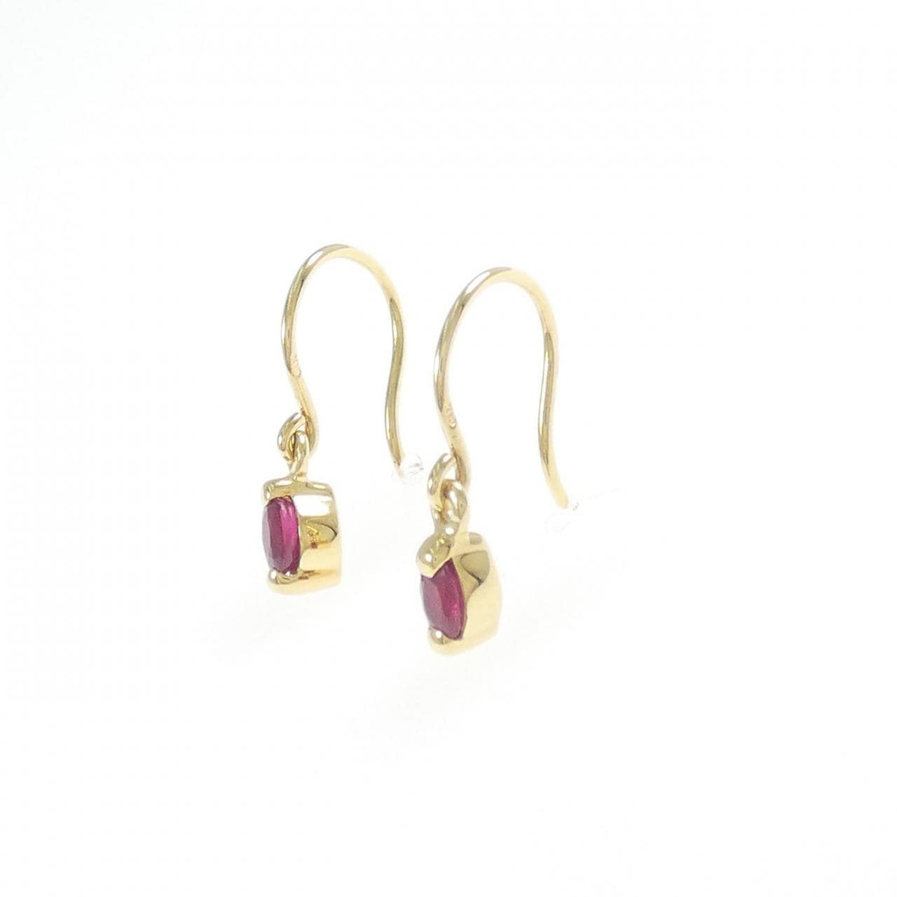 K18YG ルビー ピアス