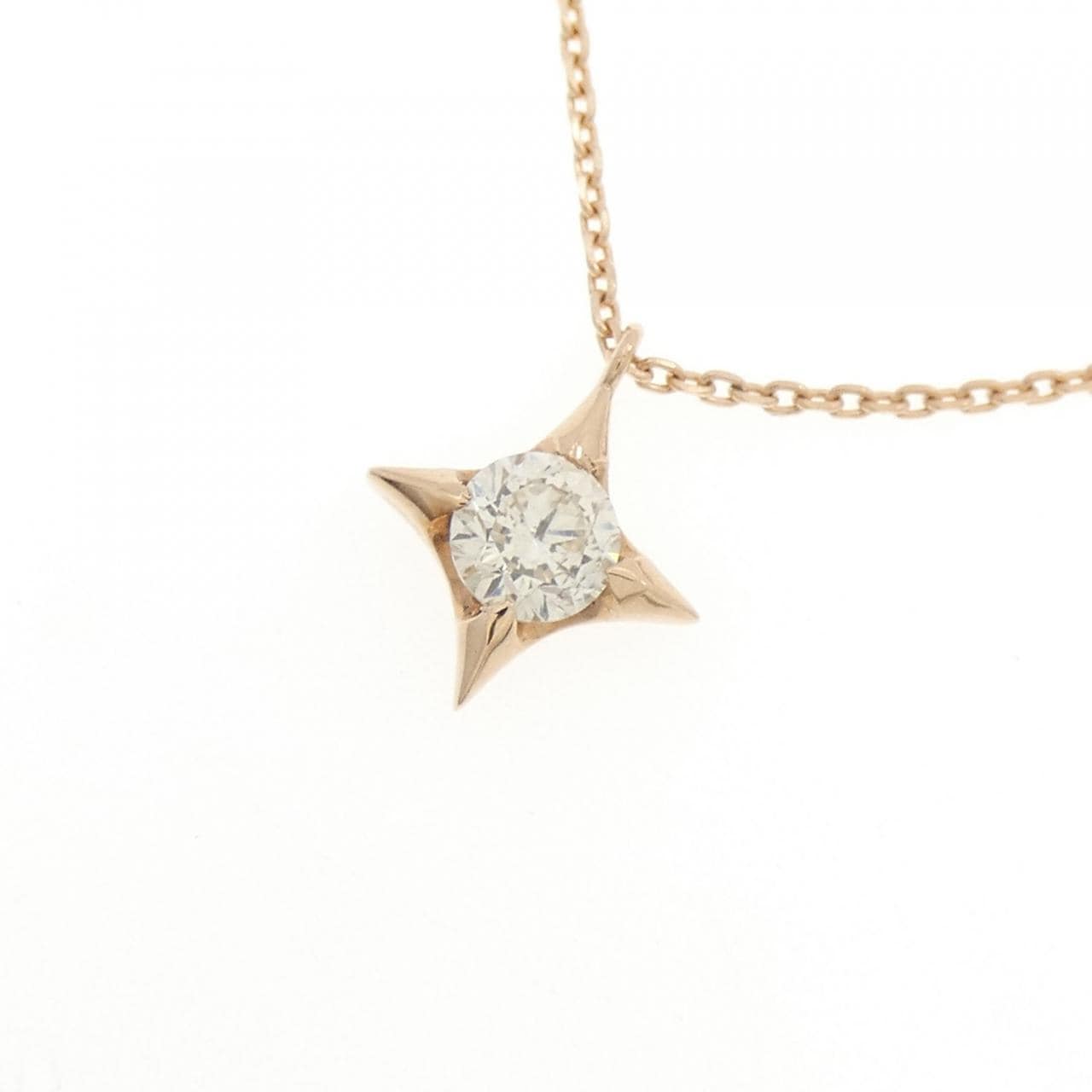 【新品】K18PG ダイヤモンド ネックレス 0.19CT