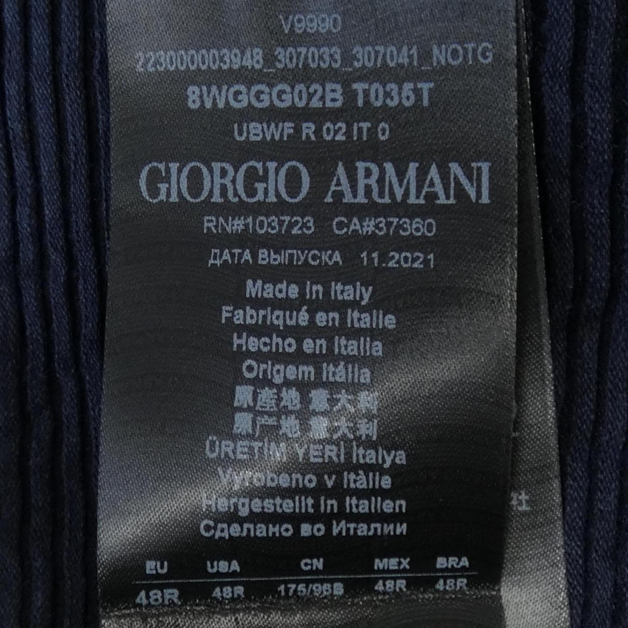ジョルジオ アルマーニ GIORGIO ARMANI 8WGGG02B ジャケット
