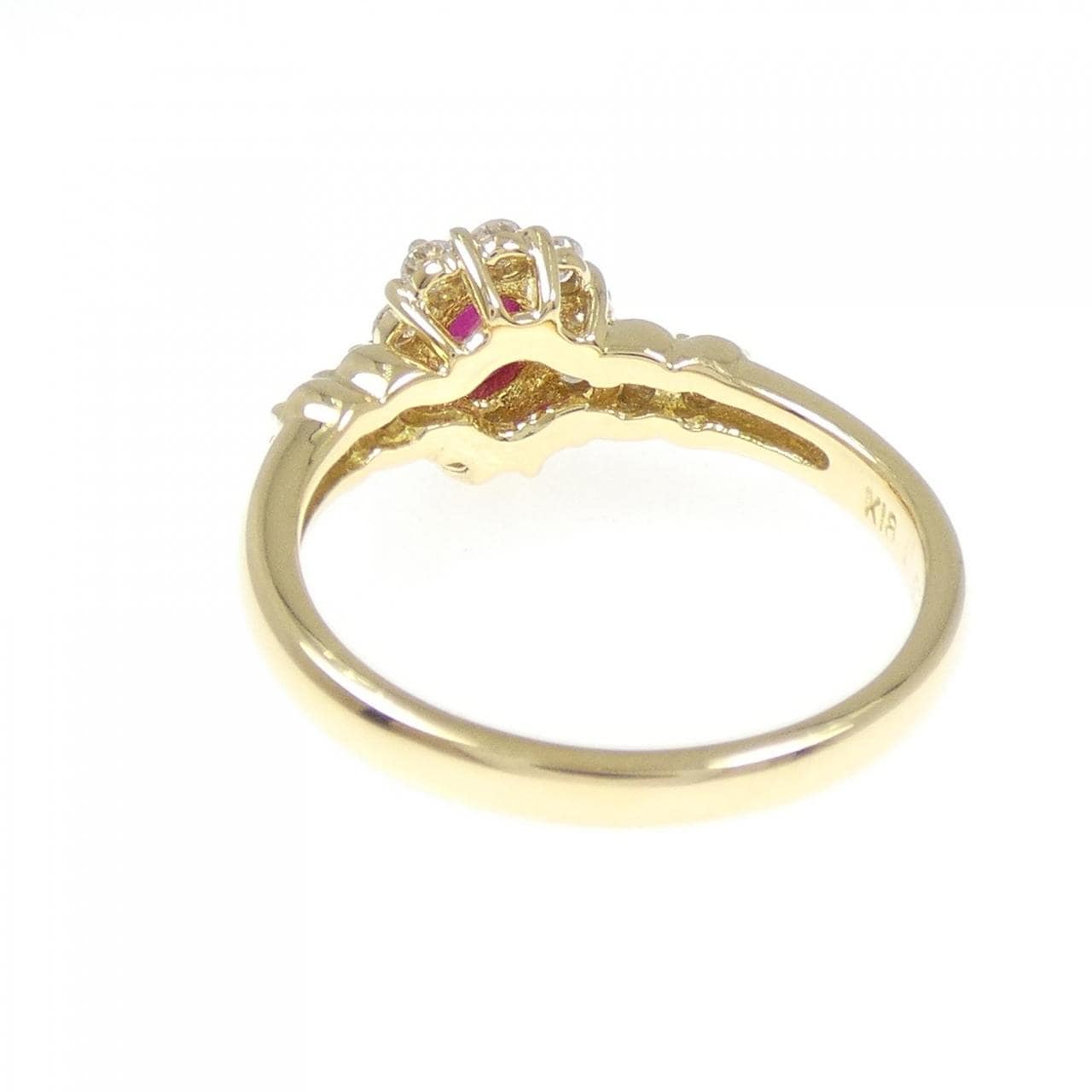 K18YG ルビー リング 0.62CT