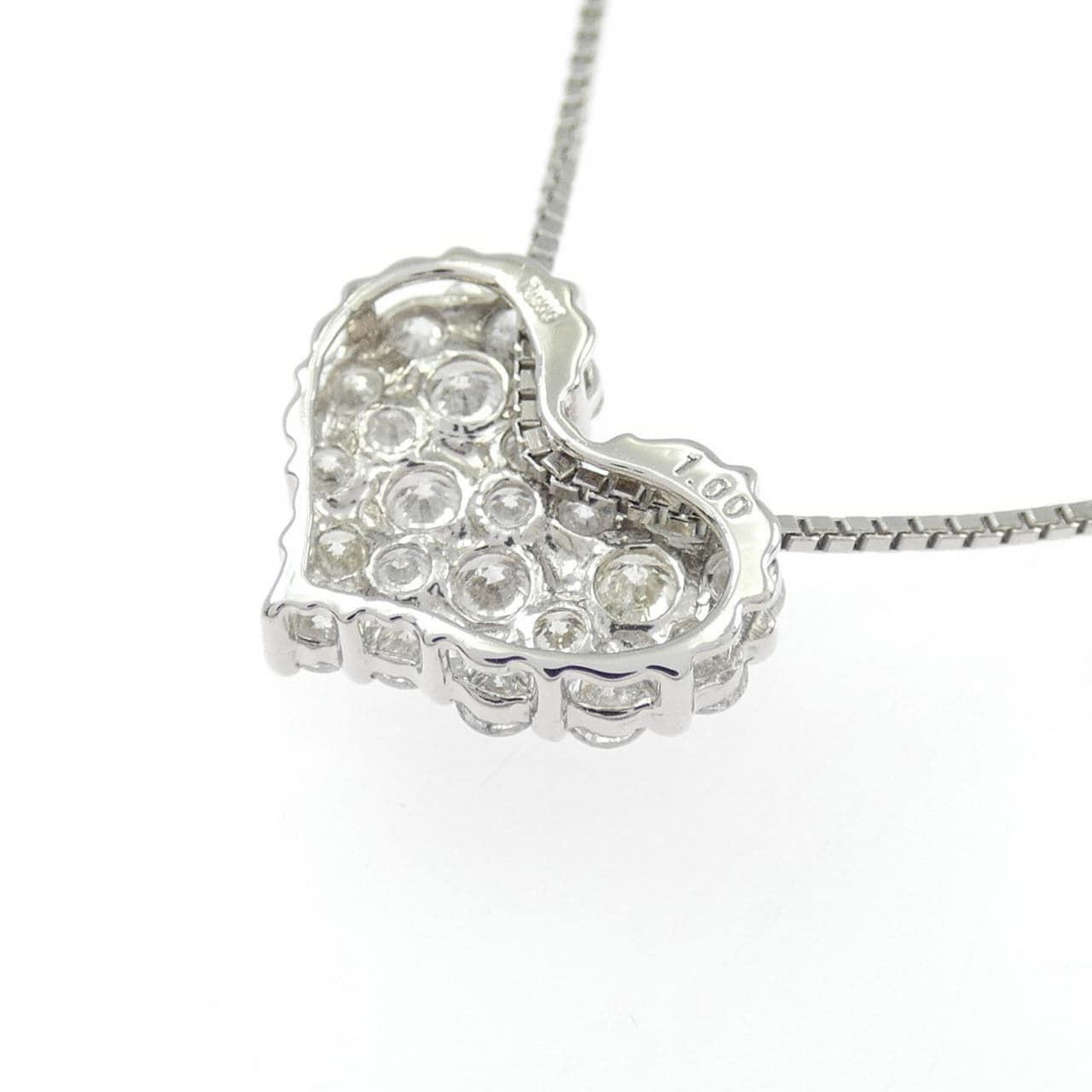 PT900/PT850 ハート ダイヤモンド ネックレス 1.00CT
