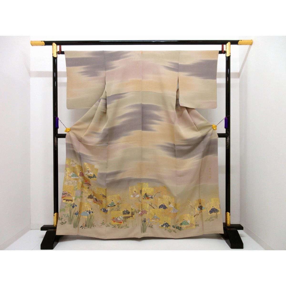 Visiting Kimono, Kotobukiori, Sewn and Blurred Dyeing, Swallowtail Butterfly