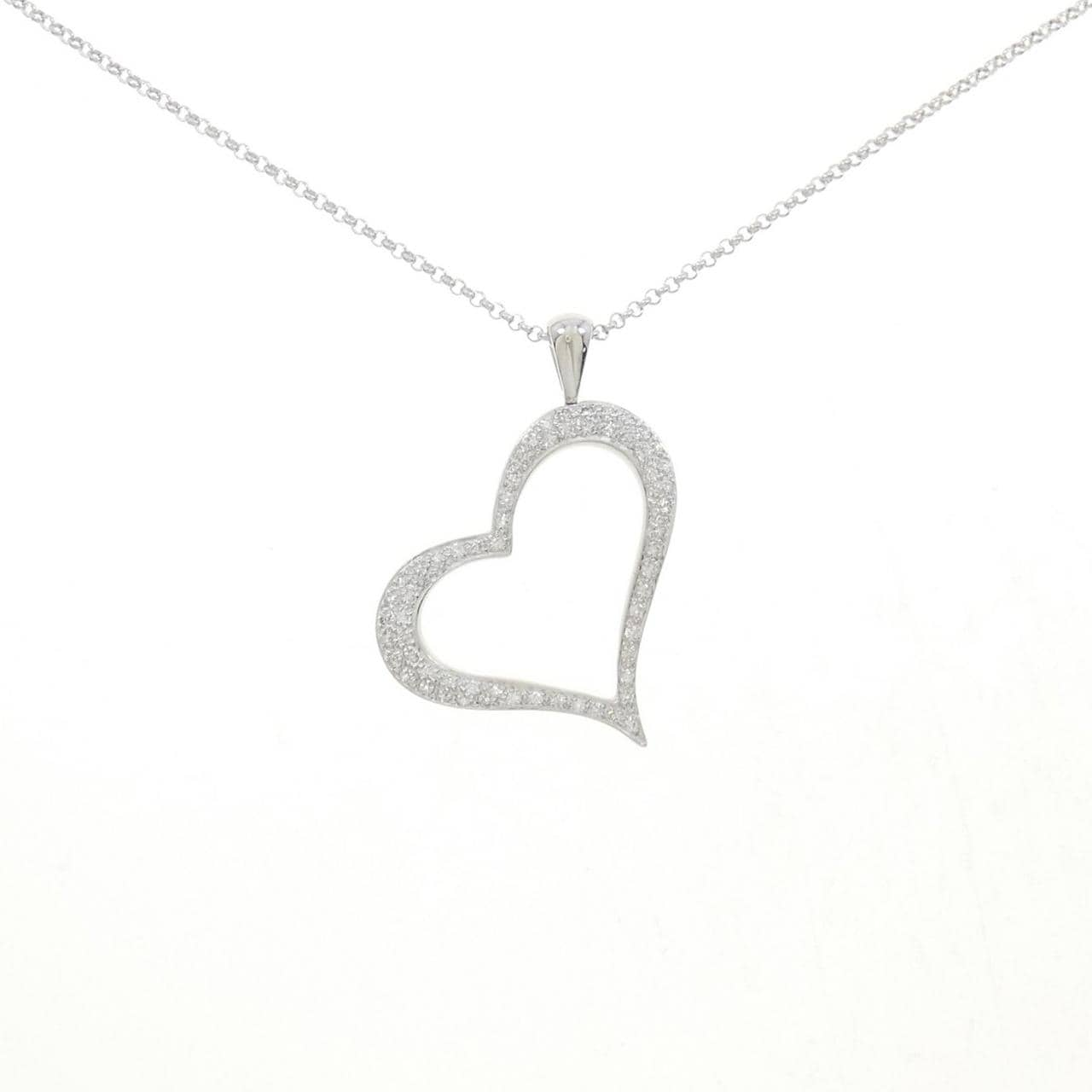 K18WG Heart Diamond Necklace 0.60CT