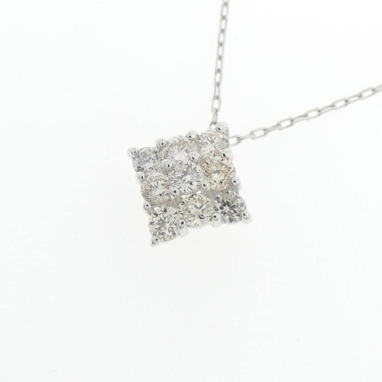 【新品】K10WG ダイヤモンド ネックレス 0.20CT