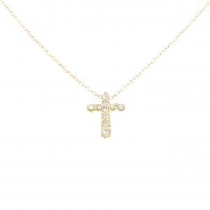 K18YG クロス ダイヤモンド ネックレス 0.20CT