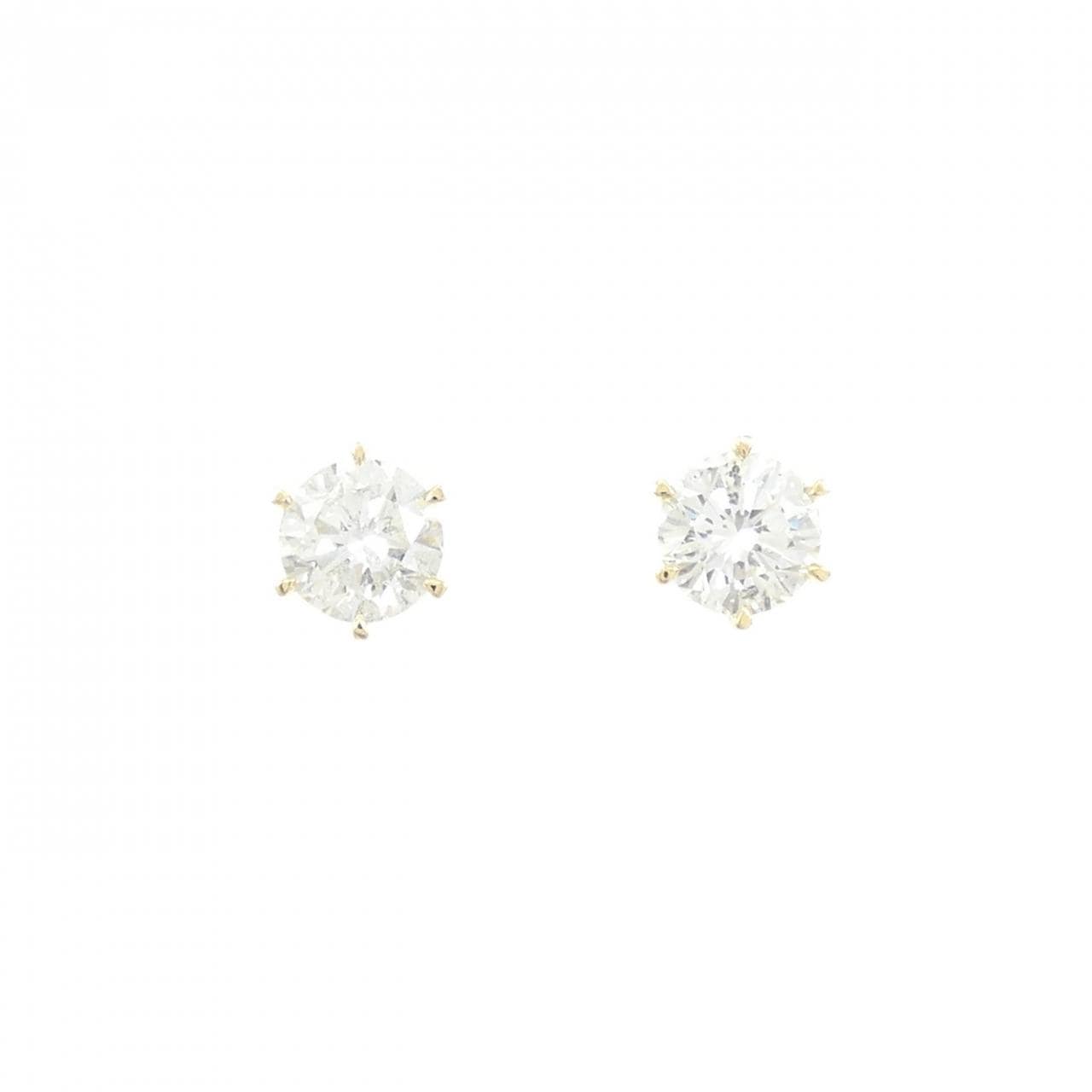 【リメイク】K18YG/ST ダイヤモンド ピアス 1.085CT 1.124CT F-H SI2 VG-GOOD