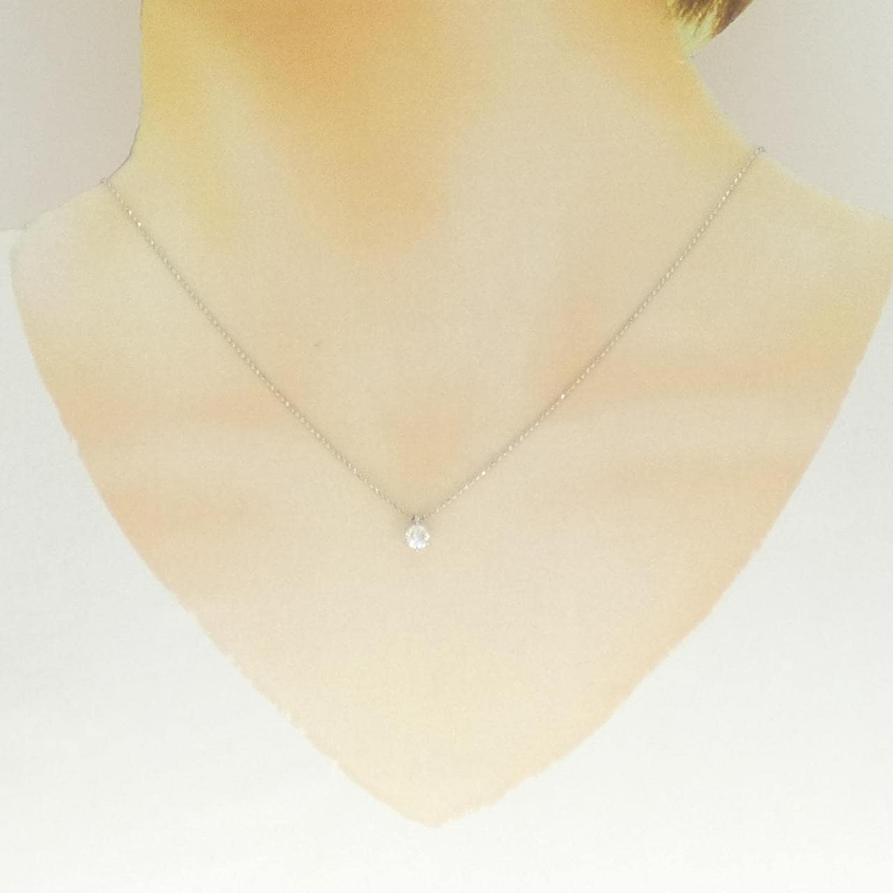 PT900/PT850 ソリティア ダイヤモンド ネックレス 0.33CT