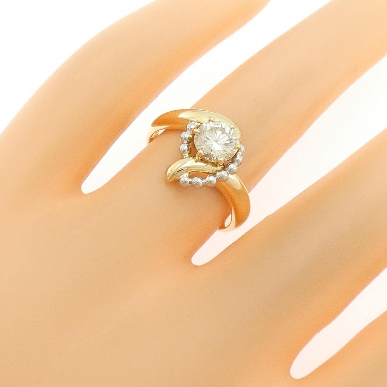 K18YG/PT900 ダイヤモンド リング 0.76CT